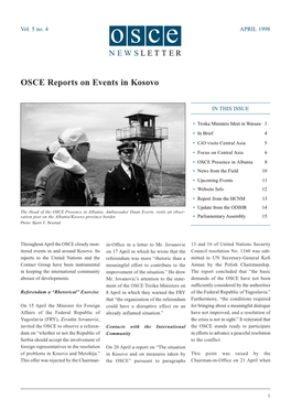 OSCE Reports on Events in Kosovo
