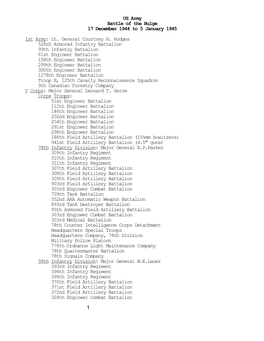 US Army, Battle of the Bulge, 17 December 1944 to 5 January 1945