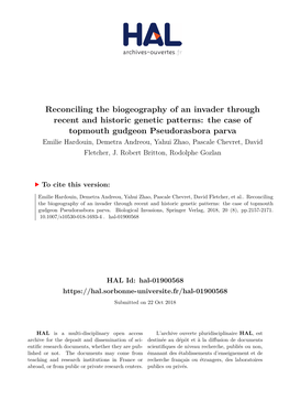 Reconciling the Biogeography of an Invader