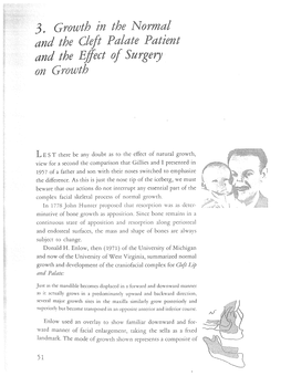 3. Growth in the Normal and the Cleft Palate Patient and the Effect Of