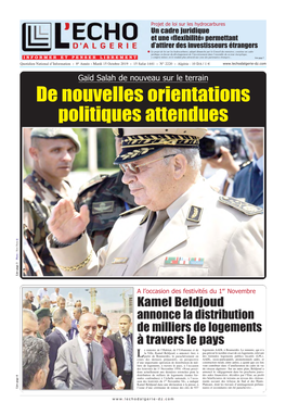 De Nouvelles Orientations Politiques Attendues © New Press Photo : Lire Page 3 Lire