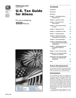 IRS Publication 519, U.S. Tax Guide for Aliens