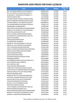 Rasputin Used Prices for Dvds 12/28/18