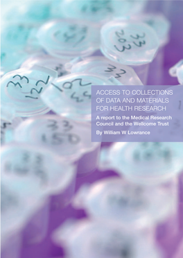 Access to Collections of Data and Materials for Health Research