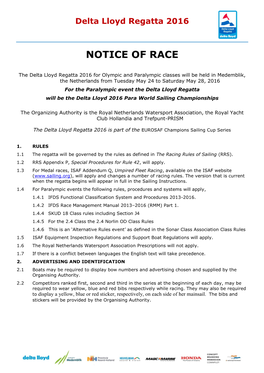 Notice of Race