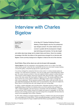 Interview with Charles Bigelow