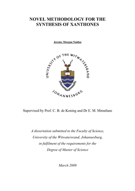 Novel Methodology for the Synthesis of Xanthones