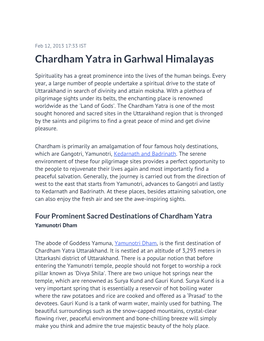 Chardham Yatra in Garhwal Himalayas