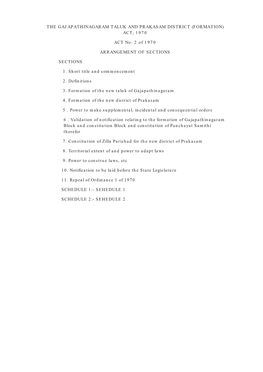 The Gajapathinagaram Taluk and Prakasam District (Formation) Act, 1970