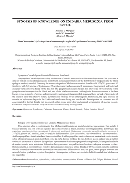 Synopsis of Knowledge on Cnidaria Medusozoa from Brazil