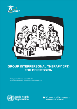 Group Interpersonal Therapy (Ipt) for Depression