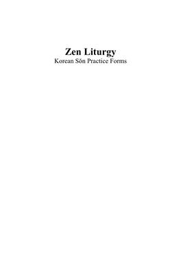 Zen Buddhist Liturgy