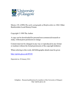 The Early Cartography of Renfrewshire to 1864. Other. Renfrewshire Local History Forum
