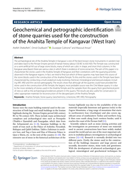 Geochemical and Petrographic Identification Of