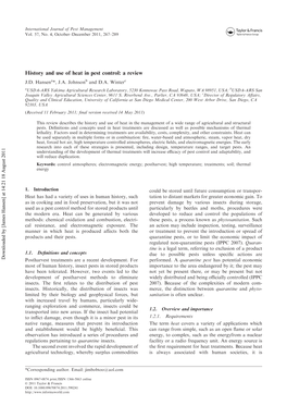 History and Use of Heat in Pest Control: a Review J.D