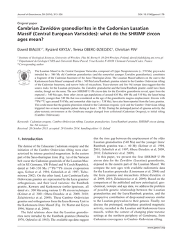 Cambrian Zawidów Granodiorites in the Cadomian Lusatian Massif (Central European Variscides): What Do the SHRIMP Zircon Ages Mean?