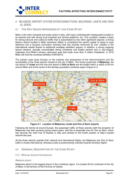 4 Milanese Airport System Interconnections: Malpensa, Linate and Orio Al Serio 4.1 the Key Issues Addressed by This Case Study