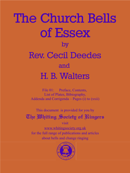 The Church Bells of Essex by Rev