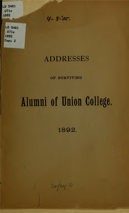 Addresses of Surviving Alumni of Union College