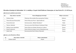 Załącznik Nr 1 Do Zarządzenia Nr Burmistrza Miasta Z Dnia 20 Kwietnia 2015 R