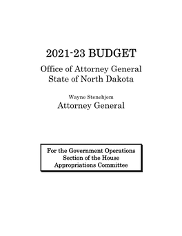 2021-23 Budget