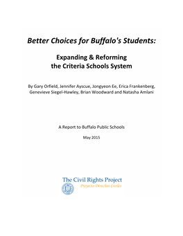 Better Choices for Buffalo's Students