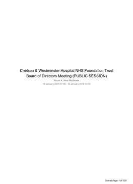 Chelsea & Westminster Hospital NHS Foundation Trust Board of Directors