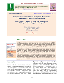 Study on Cross Compatibility of Intergeneric Hybridization Between Carica with Vasconcellea Species