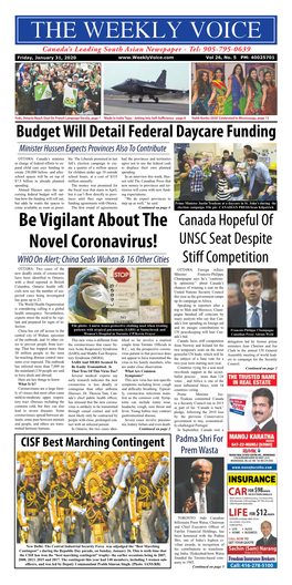 Be Vigilant About the Novel Coronavirus!