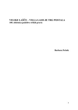 Velike Lašče – Villa Lasis Je Trg Postala 100