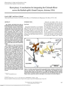 Karst Piracy: a Mechanism for Integrating the Colorado River Across the Kaibab Uplift, Grand Canyon, Arizona, USA