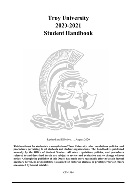 Troy University 2020-2021 Student Handbook