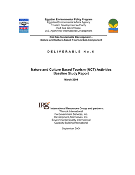 Nature and Culture Based Tourism (NCT) Activities Baseline Study Report