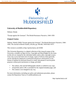 University of Huddersfield Repository