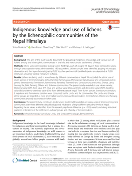 Indigenous Knowledge and Use of Lichens by the Lichenophilic