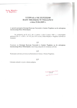 Koncepcja Subregionalnego Produktu Turystycznego Gmina I Miasto W Ęgliniec Na Tle Subregionu Borów Dolno Śląskich”