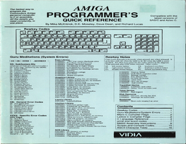 QUICK REFERENCE SAS/C and Aztec C