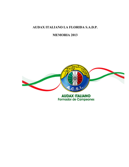 Audax Italiano La Florida S.A.D.P. Memoria 2013