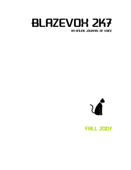 Blazevox 2K7 an Online Journal of Voice