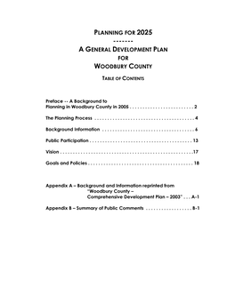 Development Plan for Woodbury County