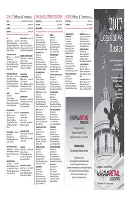 2017 Legislative Roster