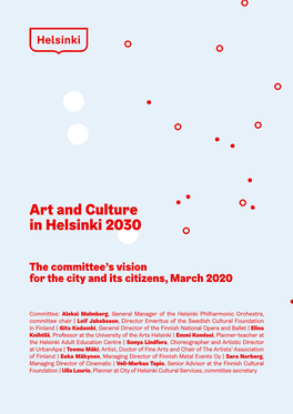 Vision for Art and Culture in Helsinki 2030