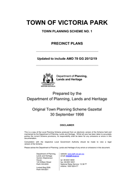 Victoria Park Precinct Plan Under the Heading “Development Standards”