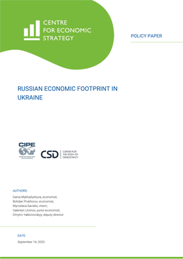 Russian Economic Footprint in Ukraine