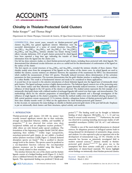 Chirality in Thiolate-Protected Gold Clusters