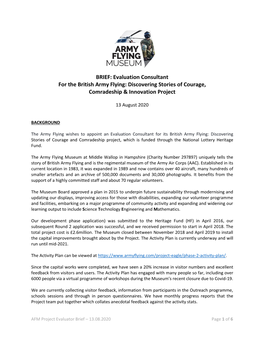 BRIEF: Evaluation Consultant for the British Army