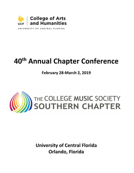 40Th Annual Chapter Conference