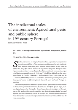 Agricultural Pests and Public Sphere in 19Th Century Portugal LEONARDO ABOIM PIRES