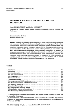 Pushdown Machines for the Macro Tree Transducer