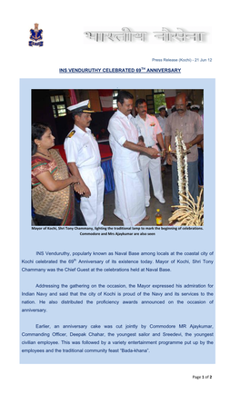 Ins Venduruthy Celebrated 69Th Anniversary . Ins